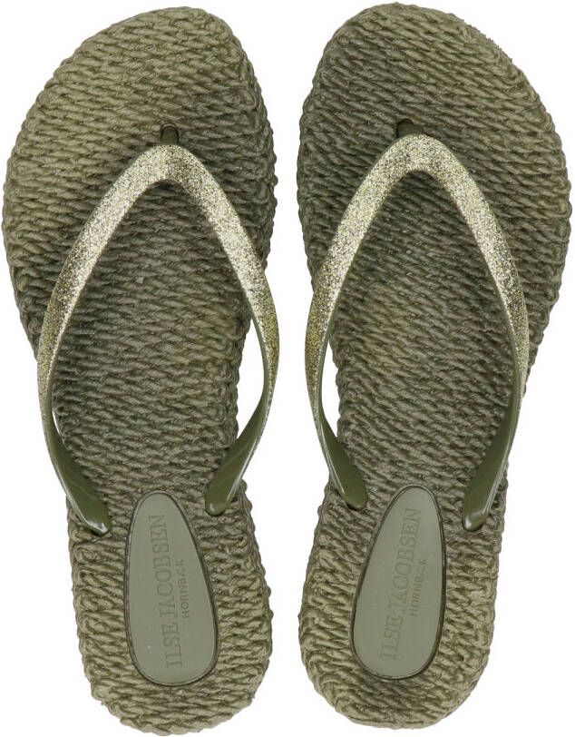 Ilse Jacobsen Cheerful teenslippers kaki - Schoenen.nl