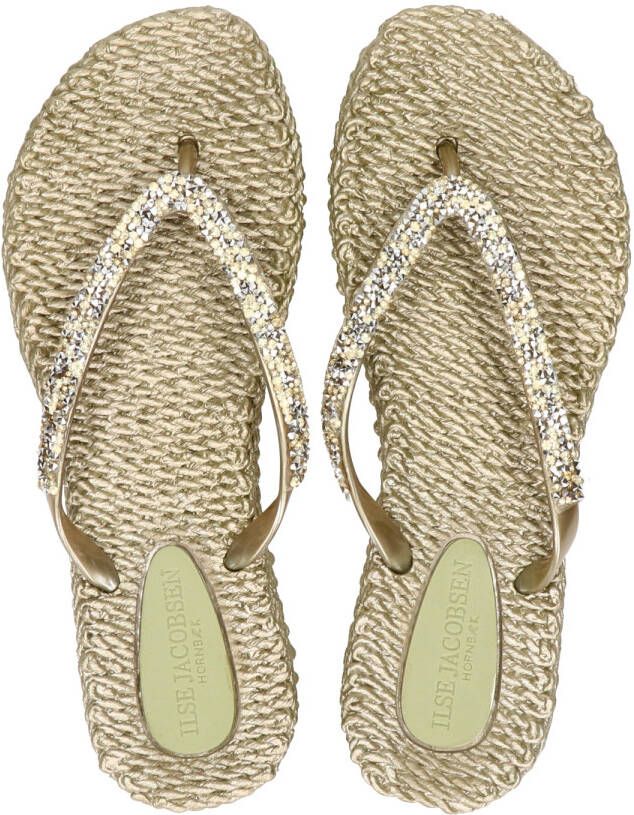 Ilse Jacobsen Cheerful teenslippers met sierstenen goud - Foto 2