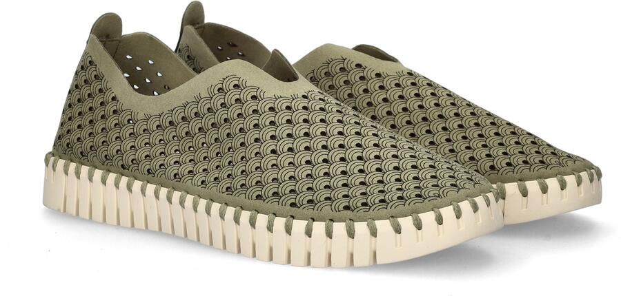 Ilse Jacobsen Instappers Dames Instapschoenen Damesschoenen Canvas Tulip 3275 Groen - Foto 8