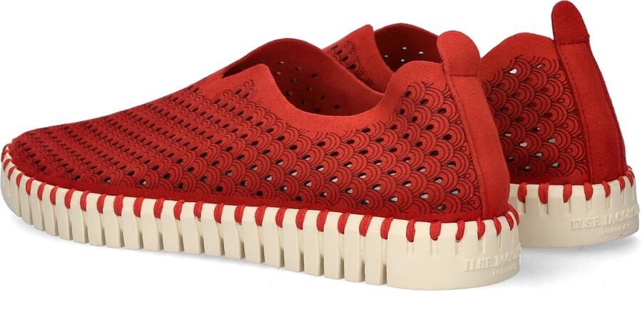 Ilse Jacobsen Instappers Dames Instapschoenen Damesschoenen Canvas Tulip 3275 Rood - Foto 14
