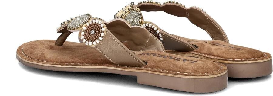 Lazamani Leren versierde teenslipper Beige Leer Teenslippers Dames - Foto 18