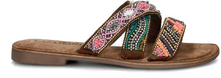 Lazamani Versierde slippers met suède Bruin Leer Leren slippers Dames - Foto 7