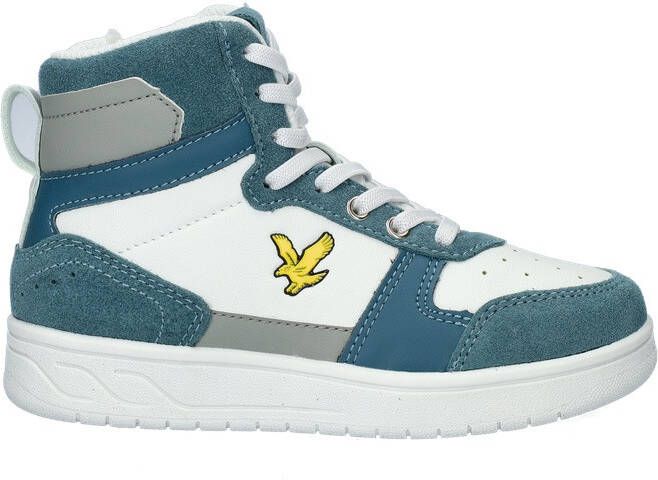 Lyle & Scott sneakers blauw wit Jongens Imitatieleer Meerkleurig 30 - Foto 4