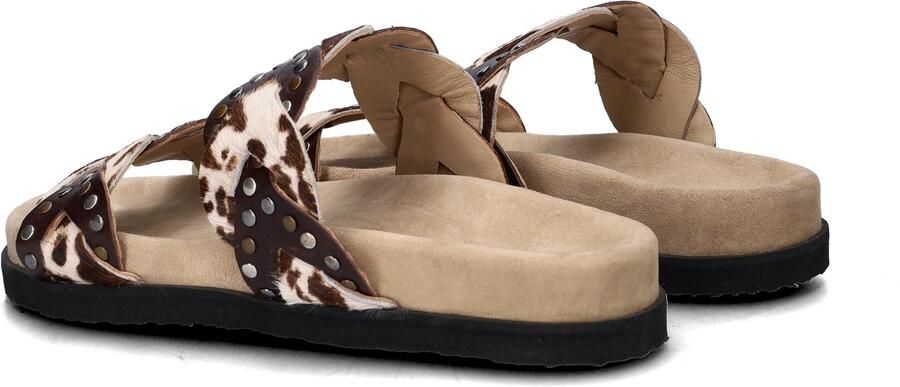 Maruti Evie Hairon Cow D04 Slippers Donker Bruin Koeienprint Leer Dames Bruin - Foto 17