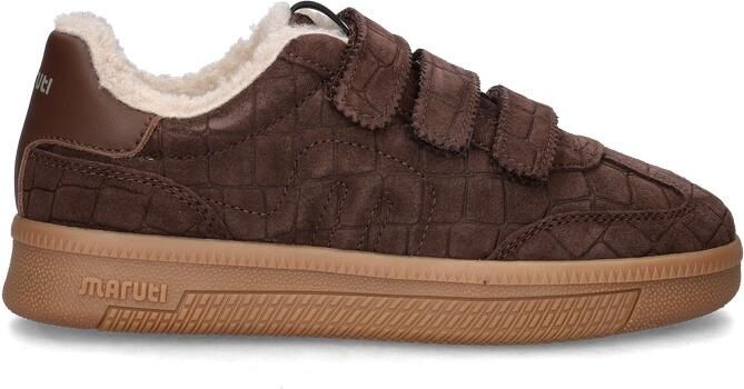 Maruti Yana Suede Brown D00 Sneakers Bruin Suede Dames Klittenbandsluiting Bruin - Foto 13