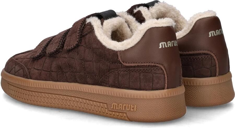 Maruti Yana Suede Brown D00 Sneakers Bruin Suede Dames Klittenbandsluiting Bruin - Foto 15