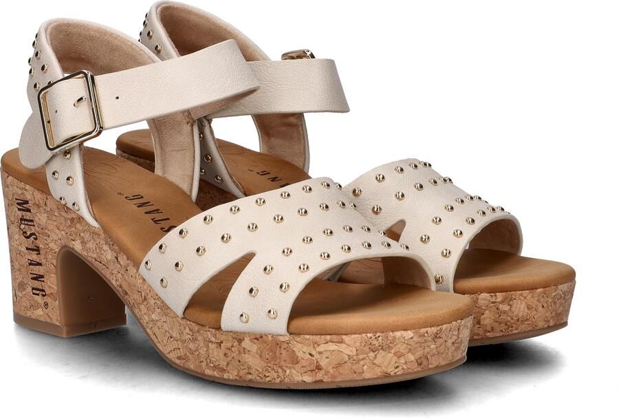 Mustang Sandalen Hak Sandalen Hak Gebroken wit - Foto 9