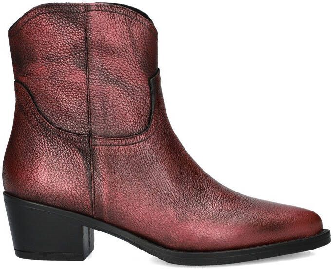 Nelson Brenda leren enkellaarzen rood metallic - Foto 3