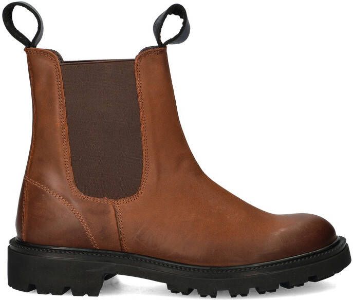 Nelson leren chelsea boots cognac