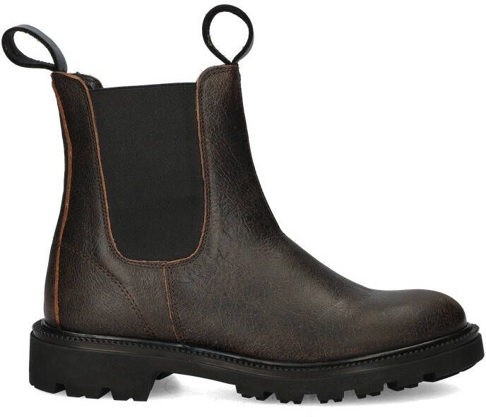 Nelson leren chelsea boots bruin