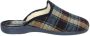 Nelson Home geruite pantoffels blauw bruin - Thumbnail 2