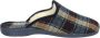 Nelson Home geruite pantoffels blauw bruin - Thumbnail 2