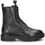 Nelson Kids leren veterboots zwart Meisjes Leer Effen 35 - Thumbnail 3