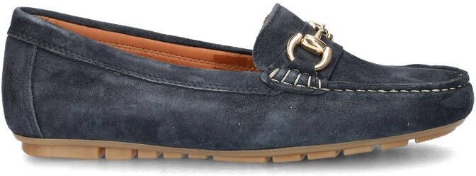 Nelson suède mocassins donkerblauw
