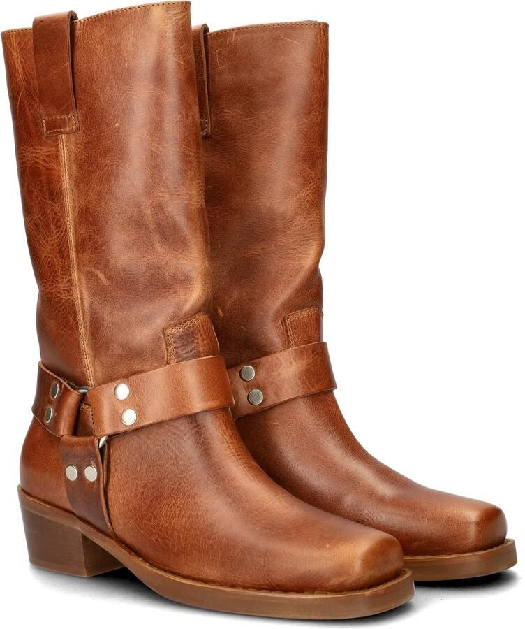 Nelson leren bikerboots cognac - Foto 2