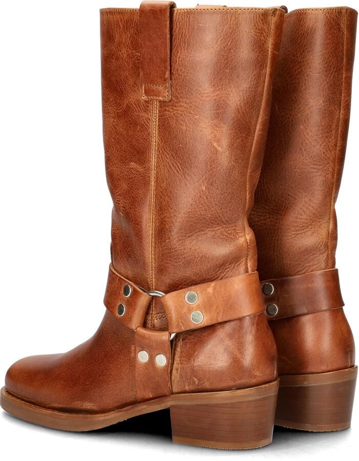 Nelson leren bikerboots cognac - Foto 3