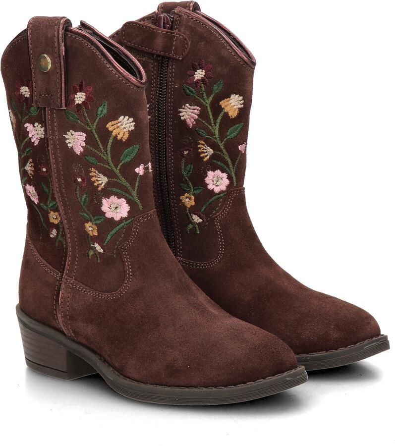 Nelson Kids western suède laarzen met borduursels donkerrood - Foto 6