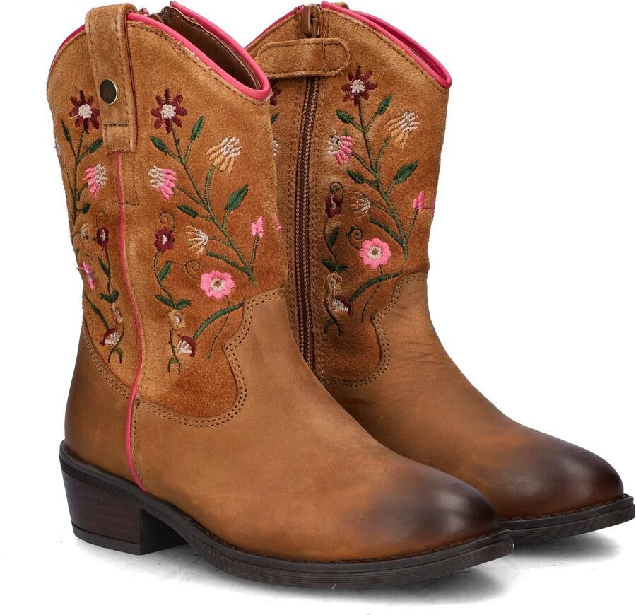 Nelson Kids western leren laarzen met borduursels cognac - Foto 4