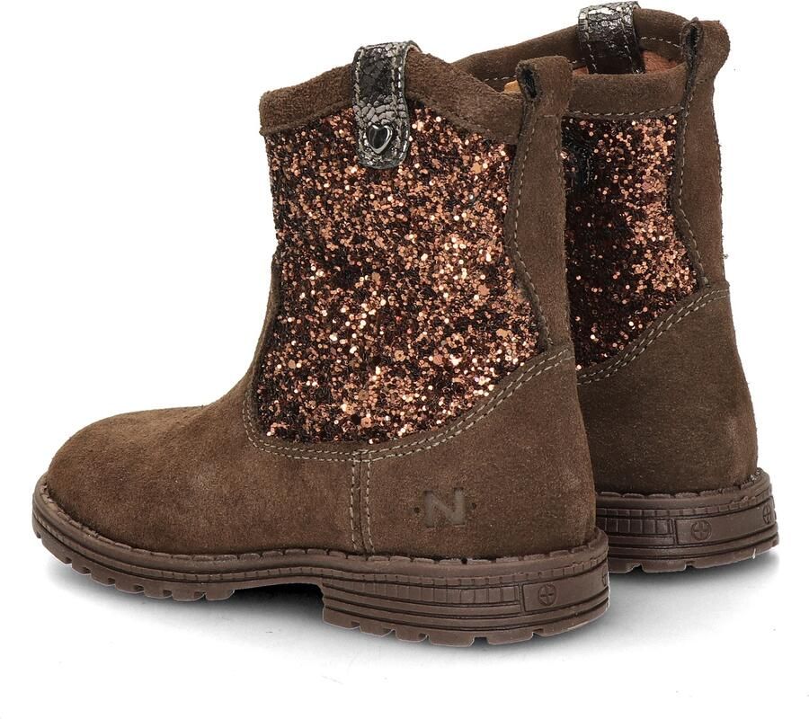 Nelson Kids suede laarzen met glitter bruin - Foto 5