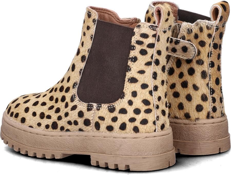 Nelson Kids enkelboots met profielzool en dierenprint beige zwart - Foto 6