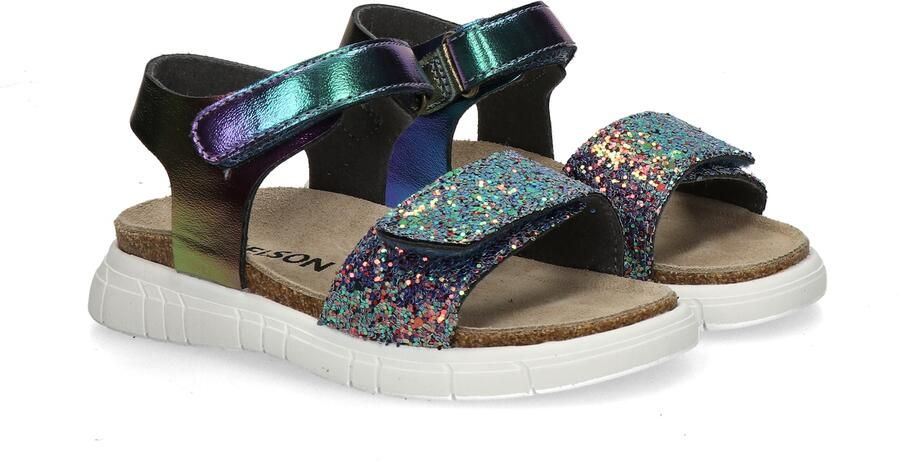 Nelson Kids leren sandalen met glitters zilver multi - Foto 4