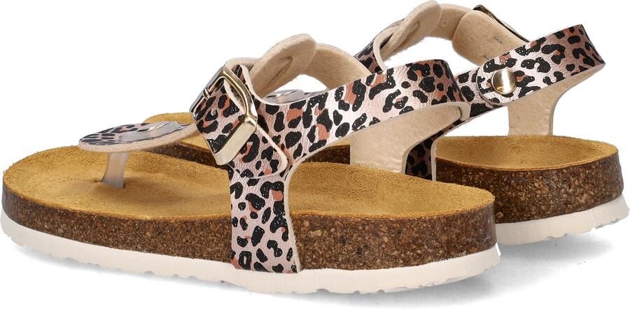 Nelson Kids imitatieleren sandalen met panterprint beige zwart - Foto 5