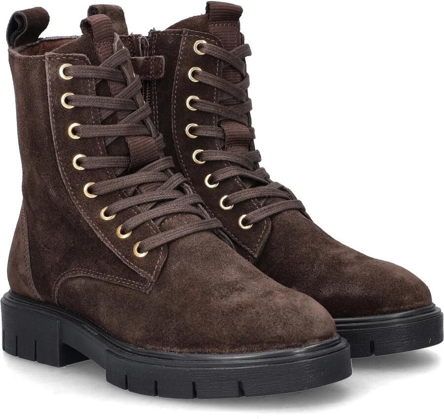 Nelson Kids suède enkelboots met profielzool bruin - Foto 4