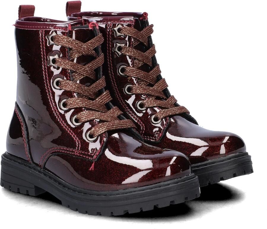 Nelson Kids lakleren enkelboots met glitters en profielzool bordeaux - Foto 4