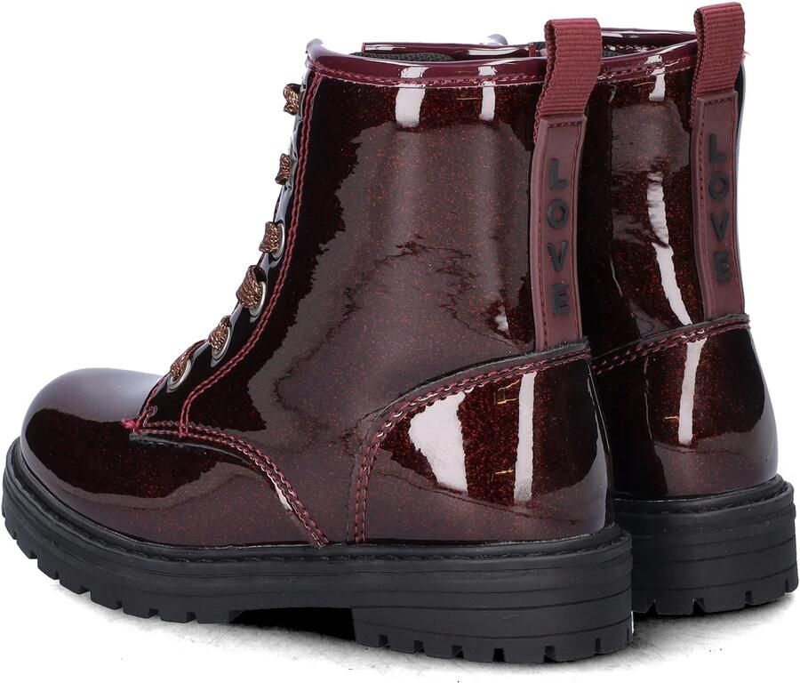 Nelson Kids lakleren enkelboots met glitters en profielzool bordeaux - Foto 5