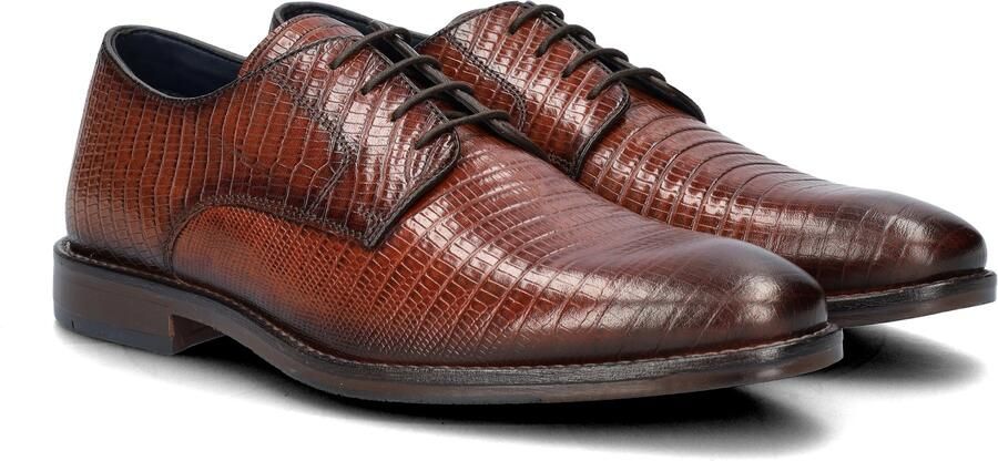 Nelson leren veterschoenen cognac - Foto 4