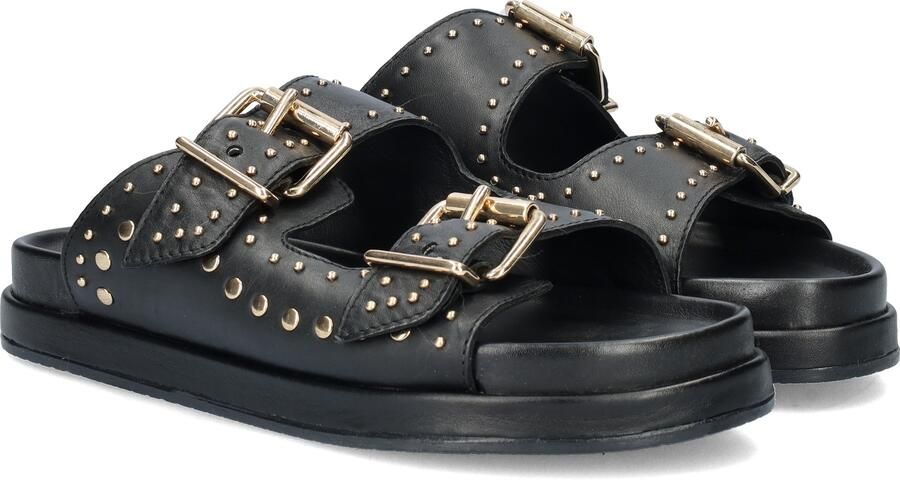 Nelson leren slippers met studs zwart - Foto 2
