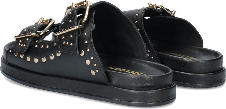 Nelson leren slippers met studs zwart - Foto 3