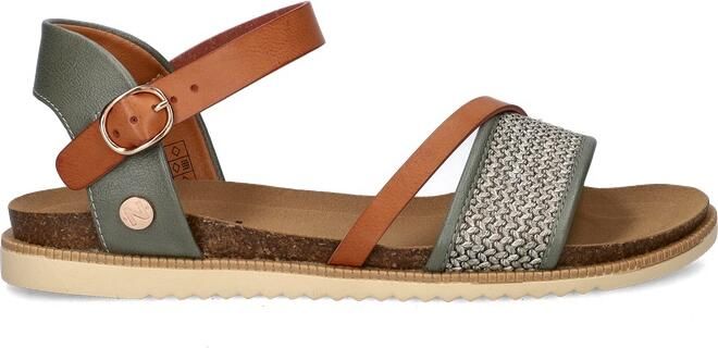 Nelson imitatieleren sandalen cognac groen - Foto 6
