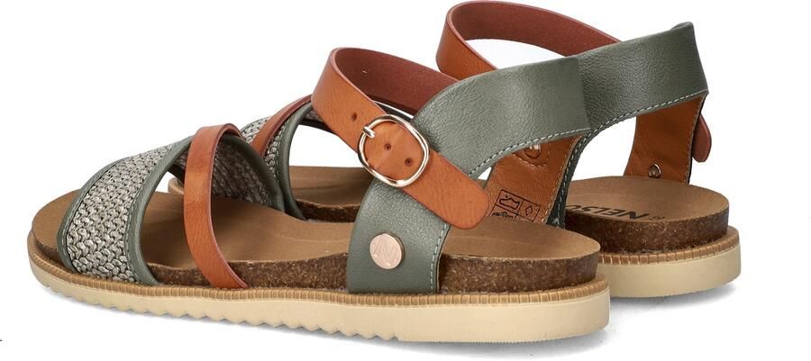 Nelson imitatieleren sandalen cognac groen - Foto 8