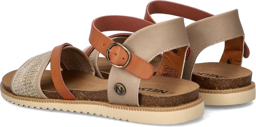 Nelson imitatieleren sandalen cognac beige - Foto 6