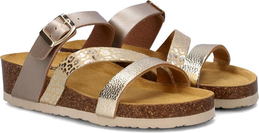 Nelson imitatieleren leren slippers taupe - Foto 5