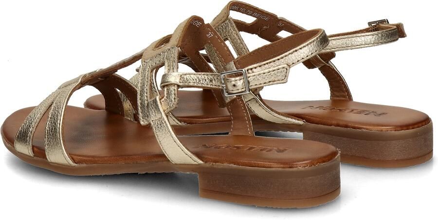Nelson leren sandalen beige goud - Foto 6