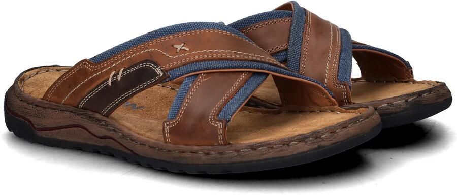 Nelson leren slippers cognac - Foto 4
