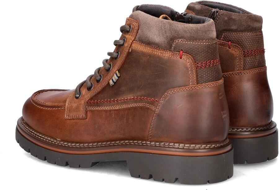 Nelson suède veterboots met profielzool cognac - Foto 7