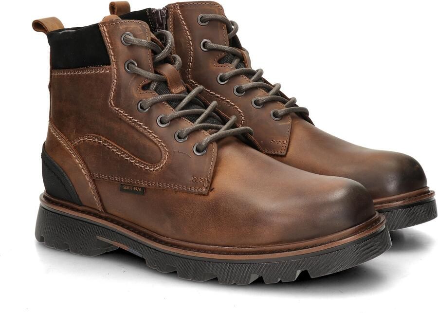 Nelson suède veterboots met profielzool cognac - Foto 6