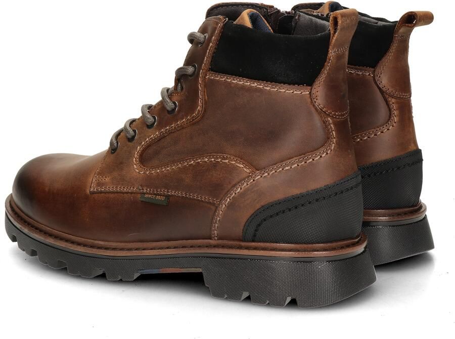 Nelson suède veterboots met profielzool cognac - Foto 7