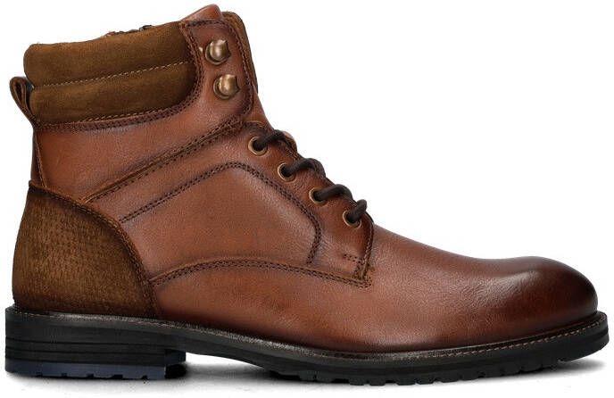 Nelson Nile leren veterboots cognac - Foto 3