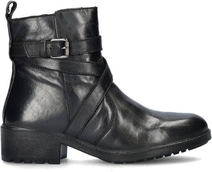 Nelson leren enkellaarzen zwart