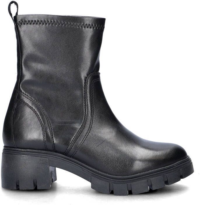 Nelson leren enkellaazen zwart