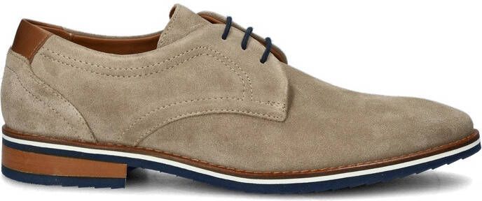 Nelson Roman suède veterschoenen beige