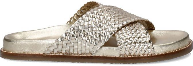 Nelson leren slippers goud
