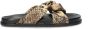 Nelson leren slippers met slangenprint zwart beige - Thumbnail 2