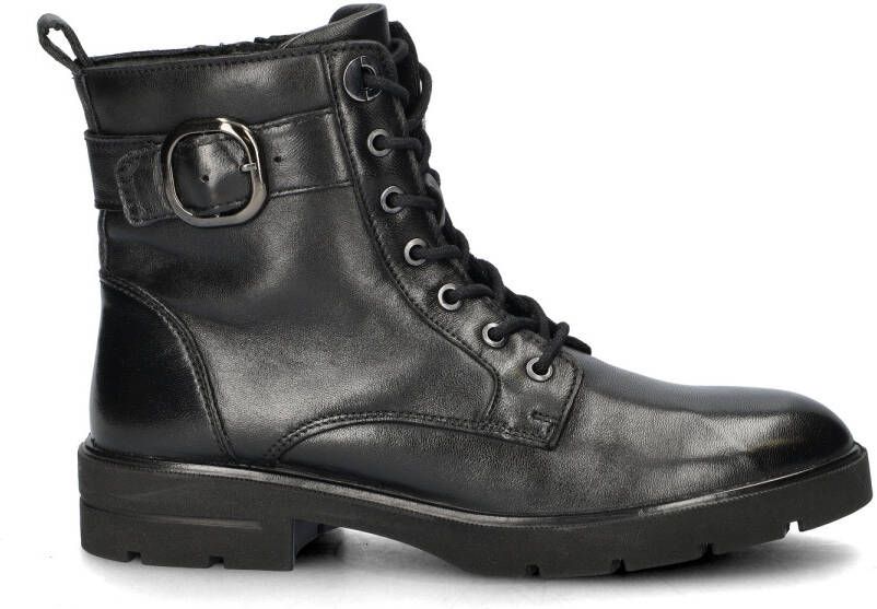 Nelson leren veterboots zwart