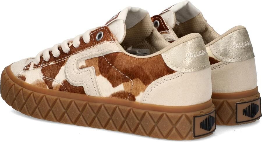 Palladium Ace Low Mix LTH Wild Pony Sneakers Wit Bruin Leer en Textiel Dames Wit Bruin - Foto 5