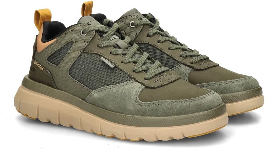 Palladium Pallaflex Low Mix Olive Night Sneakers Olijf Groen Leer Combi Heren Groen - Foto 4